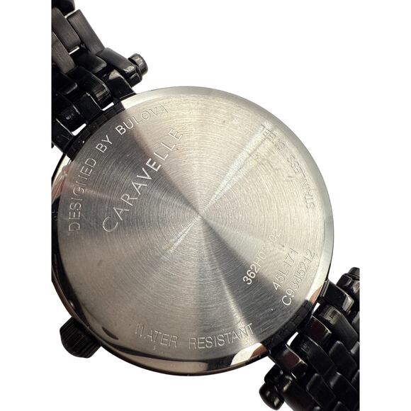 Caravelle by Bulova Bracelet Watch Modern 45L171 Black Pavé Stainless Steel - Picture 12 of 15